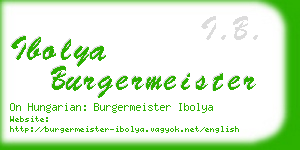 ibolya burgermeister business card